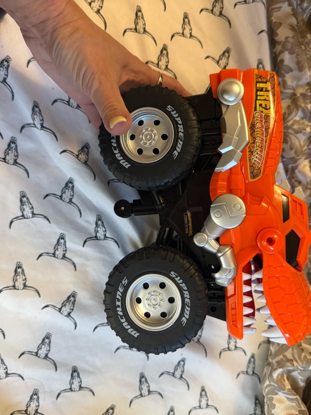 Orange Dino Monster Truck Kids Toy - Exciting Off-Road Play
